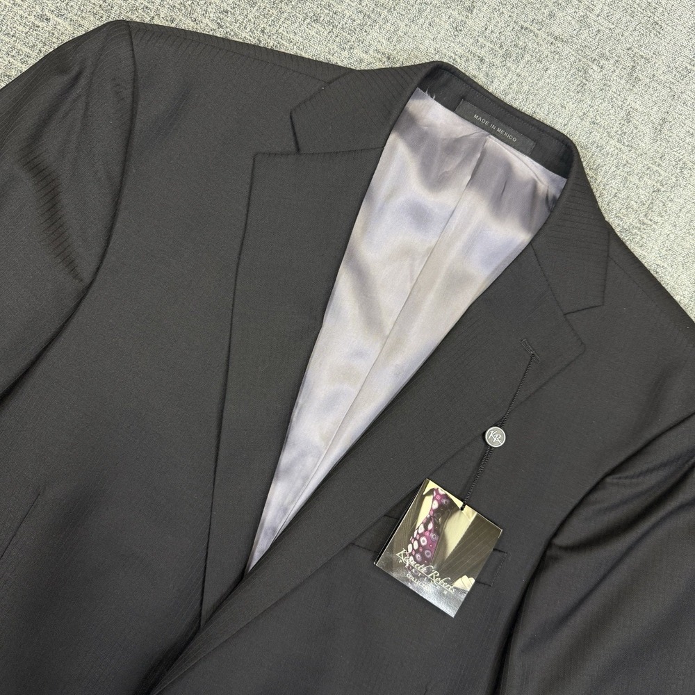 Kenneth Roberts Platinum Collection Blazer Mens‎ 44R 100's Wool Black NWT $325
